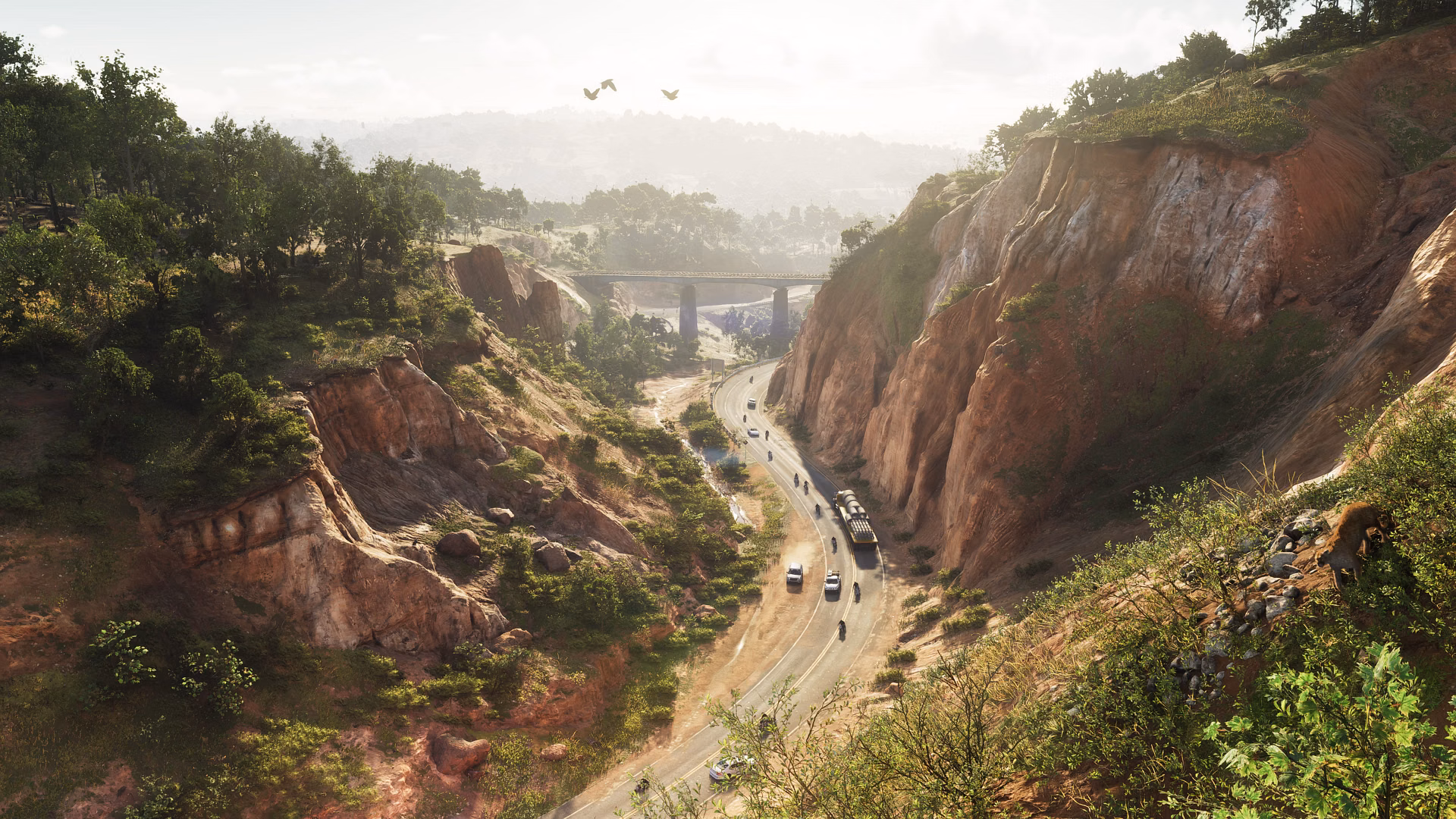 A mountain road cutting through the rocky forests of Mount Kalaga